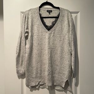 Topshop Sweater with Black Lace Insert